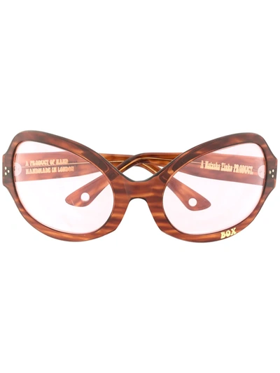 Shop Natasha Zinko Alien Oversize-frame Sunglasses In Brown