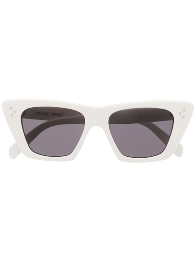 Celine Square-frame Tinted Sunglasses In 白色
