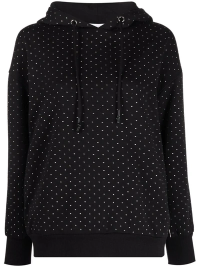 Shop Patrizia Pepe Sequin Studded Hoodie In Black