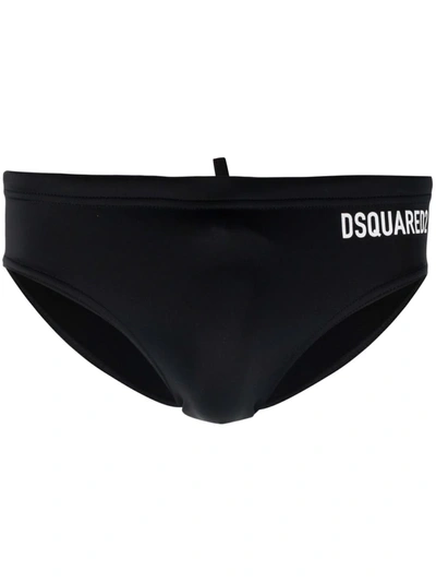 Shop Dsquared2 Logo-icon-print Swimming Shorts In 黑色