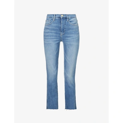 Shop Frame Le Sylvie Crop Straight-leg High-rise Stretch-denim Jeans In Kirah