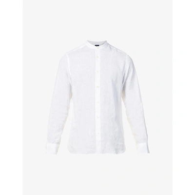 Shop Frescobol Carioca Mens White Jorge Regular-fit Linen Shirt M