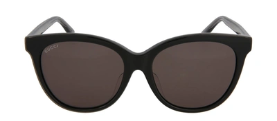Shop Gucci Gg0081sk 002 Cat Eye Sunglasses In Grey