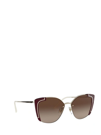 Shop Prada Eyewear Sunglasses In Pale Gold / Bordeaux