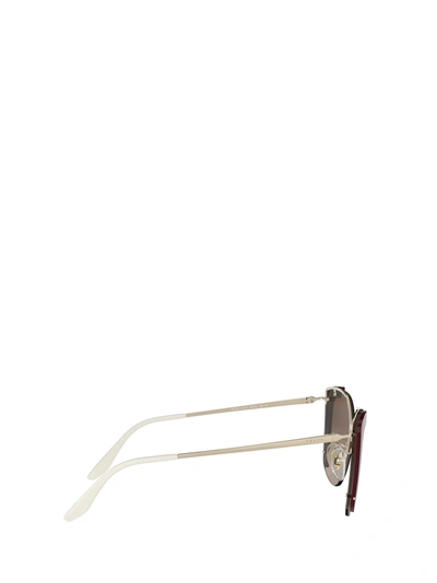 Shop Prada Eyewear Sunglasses In Pale Gold / Bordeaux