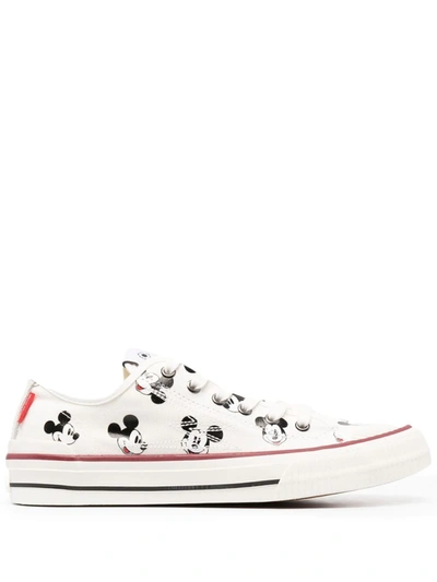 Shop Moa Master Of Arts Moa Concept Mickey Mouse-print Low-top Sneakers In Black