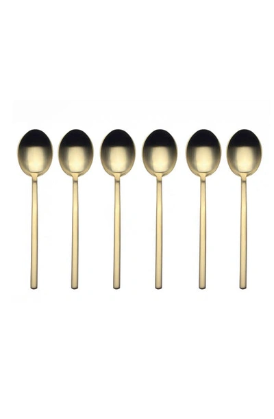 Shop Mepra Due Ice 6-piece Coffee Serving Spoon Set In Gold
