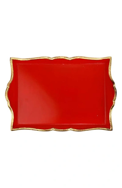 Shop Vietri Florentine Gilt Tray In Red