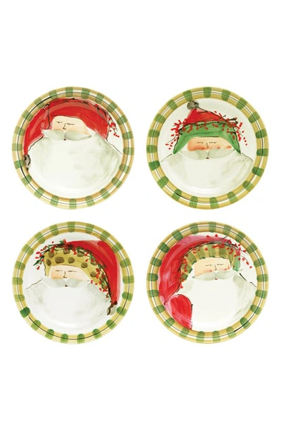 Shop Vietri Old St. Nick Set Of 4 Assorted Round Salad Plates In Multi