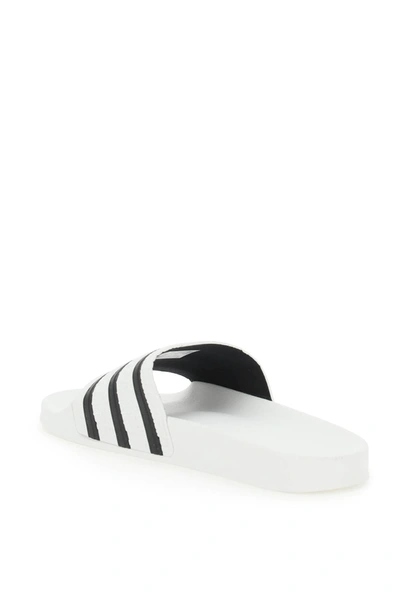 Shop Adidas Originals Adilette Slipper In White,black