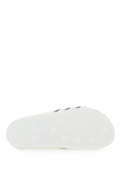 Shop Adidas Originals Adilette Slipper In White,black
