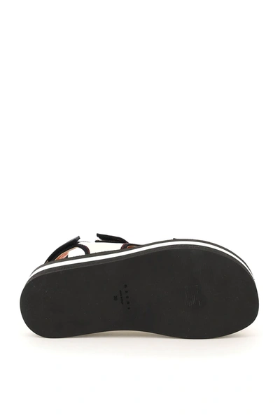 Shop Marni Platform Sandals In White,black