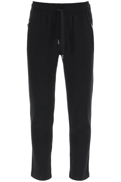 Shop Dolce & Gabbana Logo Plaque Sweatpants In Black