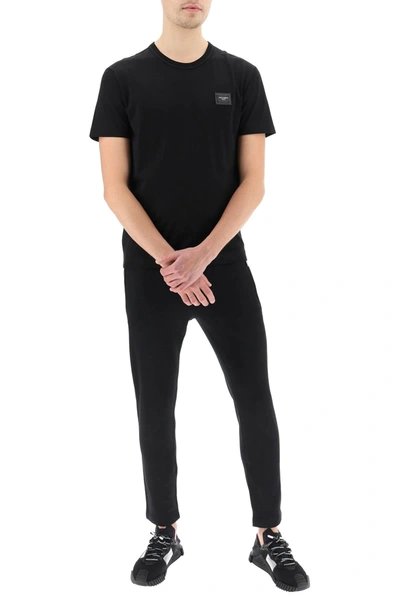 Shop Dolce & Gabbana Logo Plaque Sweatpants In Black
