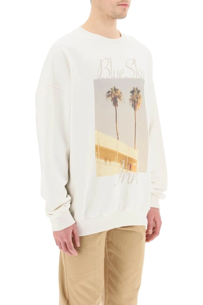 Shop Blue Sky Inn Sweatshirt With Palm Logo Graphics In Beige