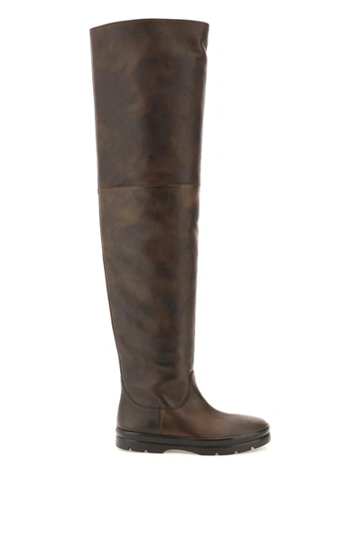 Shop The Row Billie Over-the-knee Boots In Brown