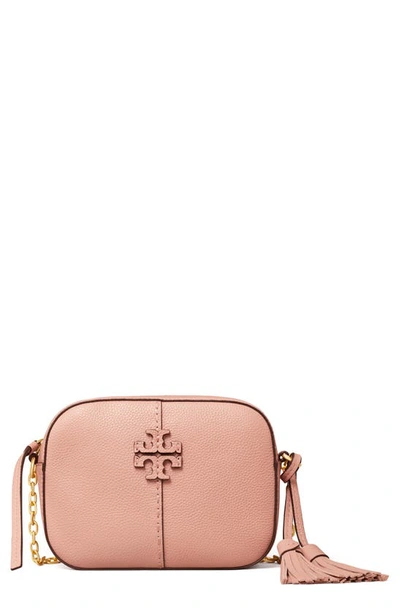 Shop Tory Burch Mcgraw Leather Camera Bag In Meadowsweet