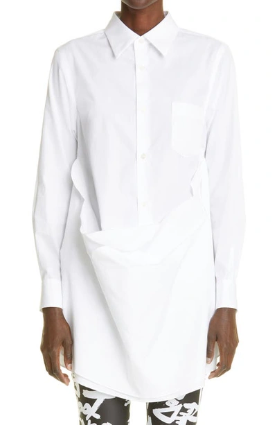 Shop Comme Des Garçons Cotton Broadcloth Button-up Shirt In 2 White