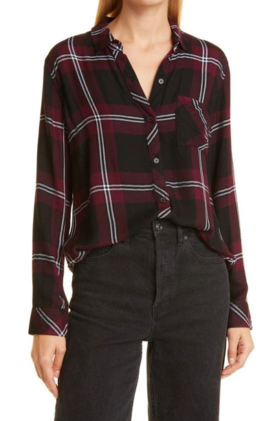 Shop Rails Dylan Plaid Button-up Shirt In Mahogany Black Ivory