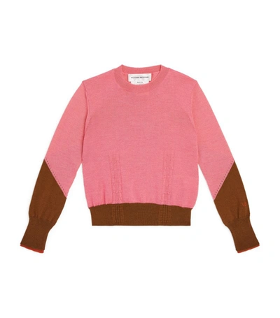 Victoria Beckham Kids' X The Woolmark Company Wool Striped Sweater (6-8  Years) In Pink | ModeSens
