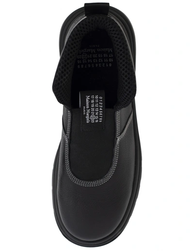 Shop Maison Margiela Slip On Leather Boots In Black
