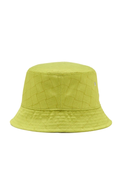 Shop Bottega Veneta Intrecciato Nylon Bucket Hat In Yellow