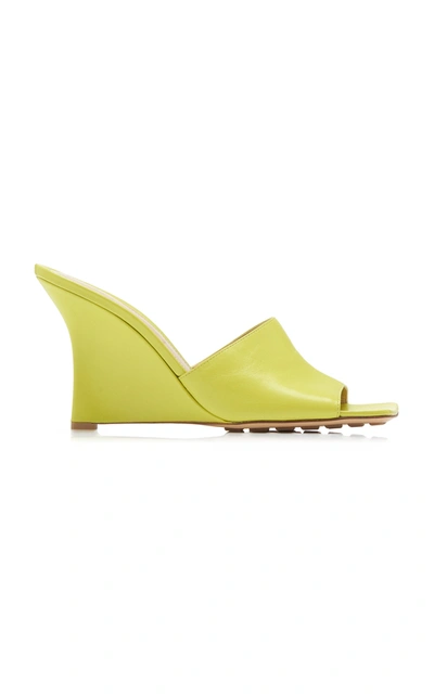 Shop Bottega Veneta Stretch Wedge Lounge Leather Mules In Lime Green