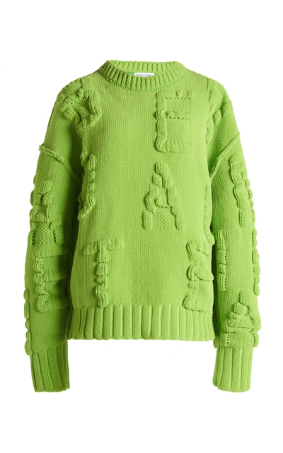 Shop Bottega Veneta Logo-knit Chenille Sweater In Green