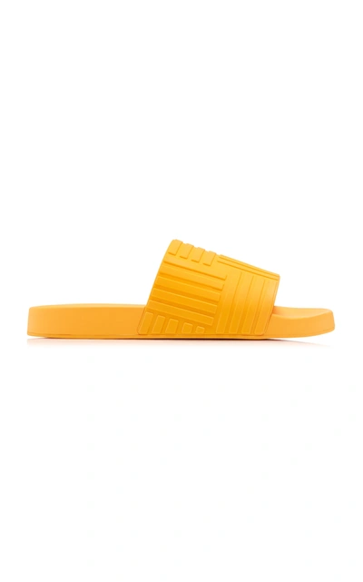 Shop Bottega Veneta Carpet Rubber Slide Sandals In Orange