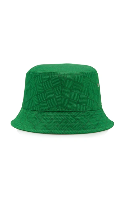 Shop Bottega Veneta Intrecciato Nylon Bucket Hat In Green