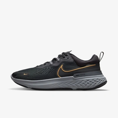 Shop Nike React Miler 2 Men's Road Running Shoes In Black,dark Smoke Grey,particle Grey,metallic Gold