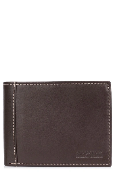 Shop Buxton Convertible Leather Thinfold Wallet In Brown