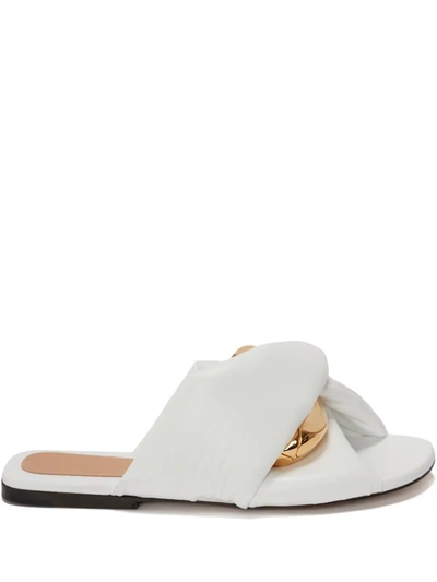 Shop Jw Anderson Chain Flat Sandals In Weiss