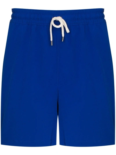 Shop Polo Ralph Lauren Logo-embroidered Swim Shorts In Blau