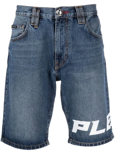 Shop Philipp Plein Mykonos Knee-length Shorts In Blau