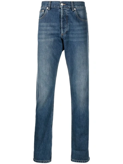 Shop Alexander Mcqueen Mid-rise Slim-fit Jeans In Blau