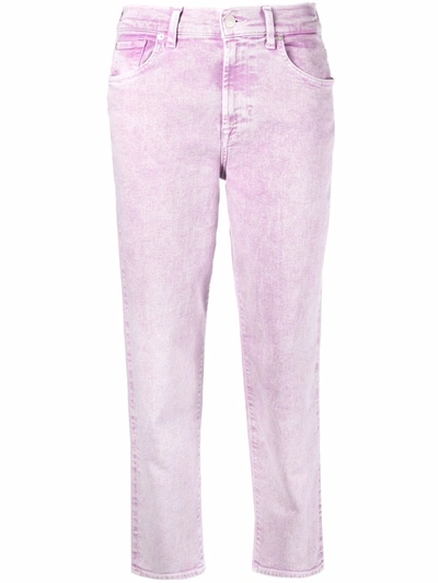 Shop 7 For All Mankind Cropped Malia Jeans In Rosa