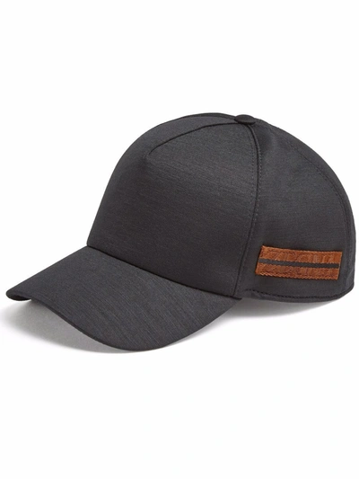 Shop Ermenegildo Zegna Techmerino™ Wool Baseball Cap In Schwarz