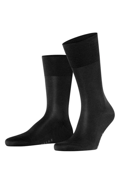 Shop Falke Tiago Cotton Dress Socks In Black