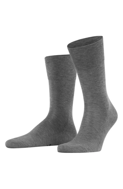 Shop Falke Tiago Cotton Dress Socks In Light Grey