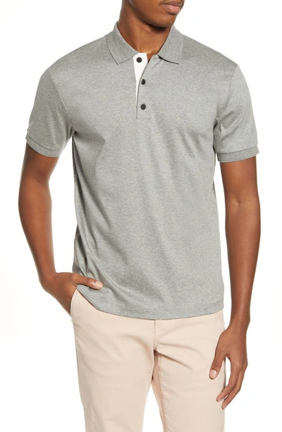 Shop Rag & Bone Interlock Slim Fit Heathered Polo Shirt In Grey Heather