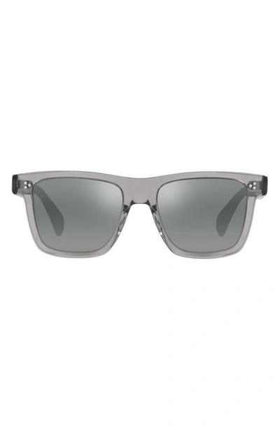 Shop Oliver Peoples Casian 54mm Rectangular Sunglasses In Grey/ Dark Grey Mirror