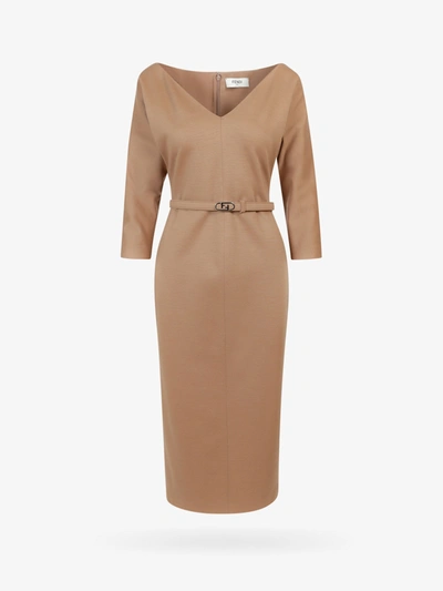 Shop Fendi Dress In Brown