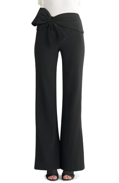 Shop Sachin & Babi Whitley Bow Waist Stretch Crepe Trousers In Black