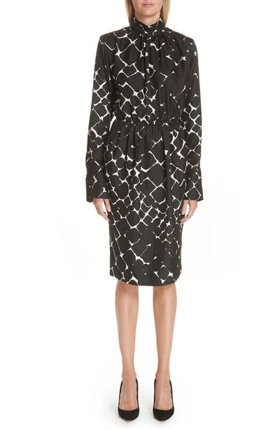 Shop Marc Jacobs Boulder Print Silk Dress In Ivory Multi