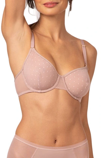 Shop Lively The Dot Mesh Unlined Underwire Bra In Orchid