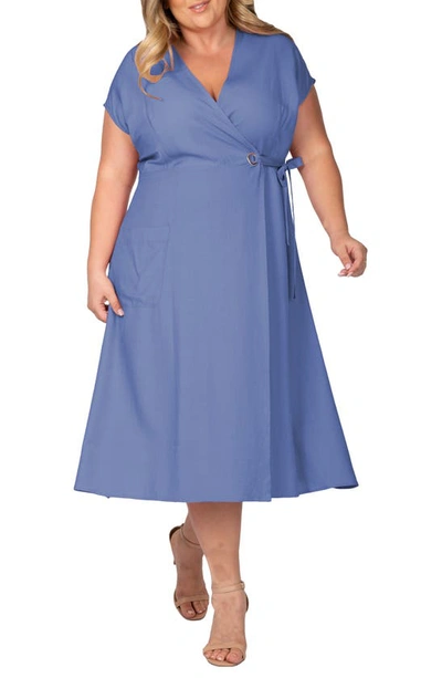 Shop Standards & Practices Midi Wrap Dress In Indigo