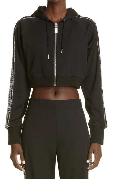 Givenchy Black Chito Edition 4g Tag Cropped Zip Hoodie In Black