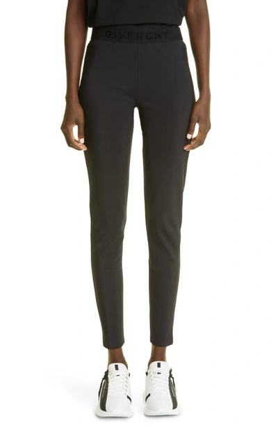 Shop Givenchy Jersey Leggings In Black