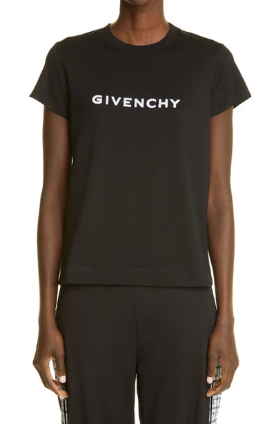 Shop Givenchy Tufted 4g Logo Slim Fit Cotton T-shirt In Black